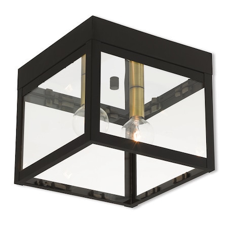 Nyack 2 Light Bronze Outdoor Ceiling Mount